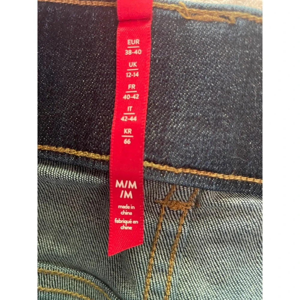 Spanx Jean-ish Ankle Skinny Jeans Dark Indigo Pull On Leggings Medium M